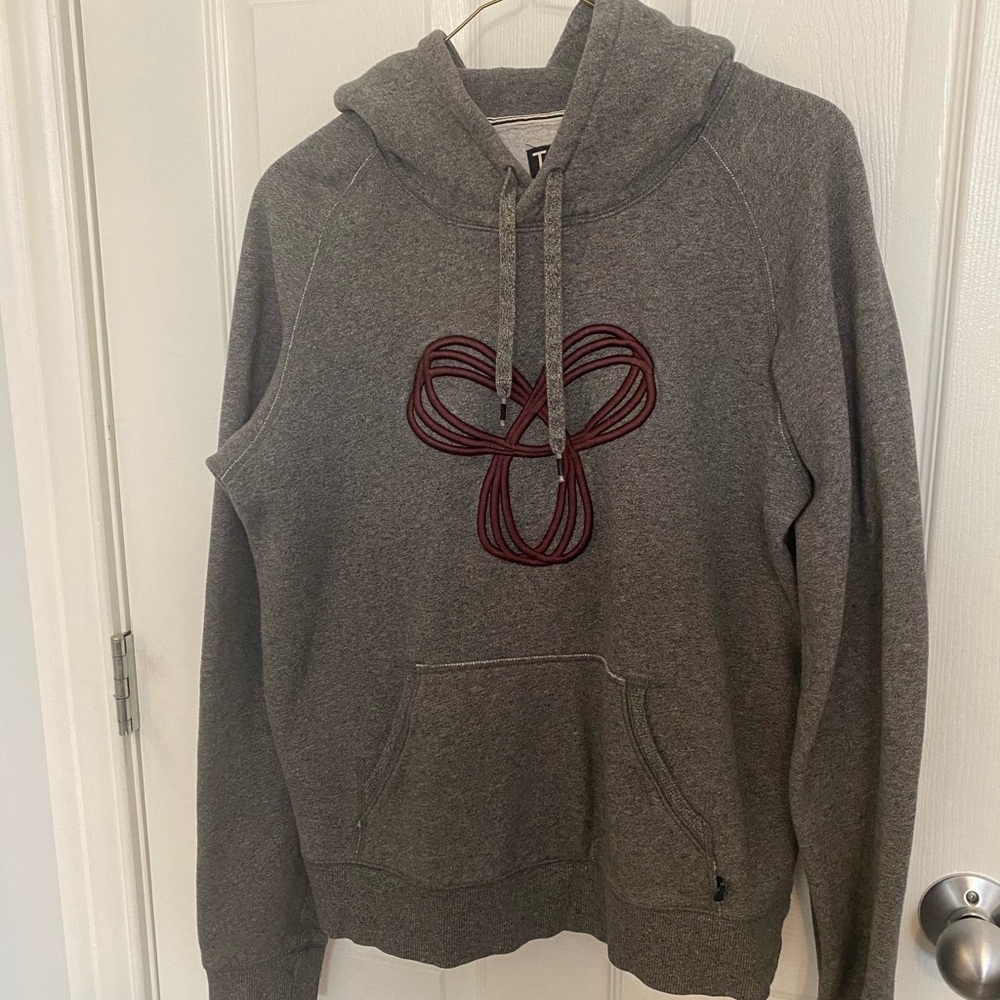 Gray Hoodie with Red Design